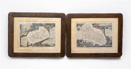 Victor Lavasseur (1800 - 1870) Coppia di stampe geografiche tratte da l'Atlas...