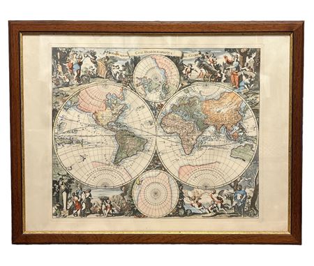 Gerard Valck (ca. 1651 - 1726) Mappemonde Geo Hydrographique du Globe XX...