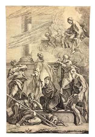 Sebastiano Ricci (copia da) (1659 - 1734) Madonna con Bambino, due angeli e i...