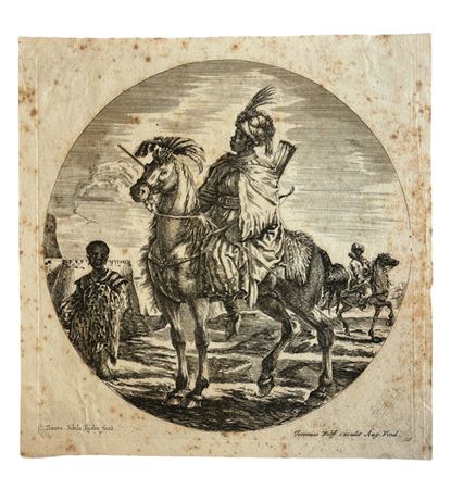 Johanna Sibylla Kusel (1650 - 1717) Cavaliere africano a cavallo 1648-1653 o...
