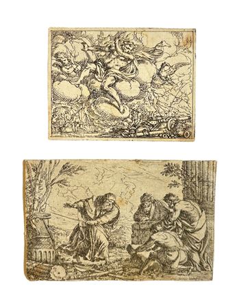 Jonas Umbach (1624 - 1693) Tesorieri in rovina; Zeus che lancia i fulmini...