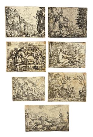 Jonas Umbach (1624 - 1693) Lotto di 7 fogli XVII secolo e successivi...