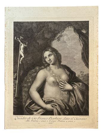 Violanta Vanni (1732 - 1776) Santa Maria Maddalena Penitente 1759 bulino su...