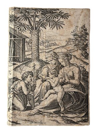 Marcantonio Raimondi (c. 1480 - 1527/34) La Vergine della Palma 1540 e...