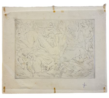 La Famille Francia - prima metà del XX secolo incisione su carta di riso 148...