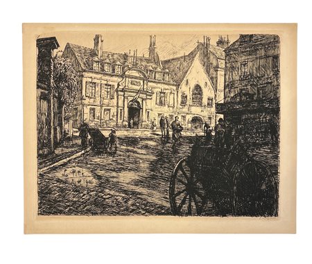 Ernest - Marie Herscher (1870 - ?) Set di due incisioni: La Pitiè; Démolition...