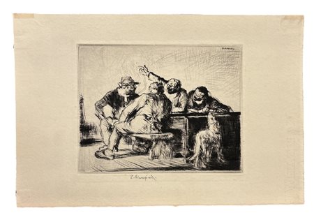 Edmund Blampied (1886 - 1966) Politics 1925 puntasecca su carta 178 x 229 mm...