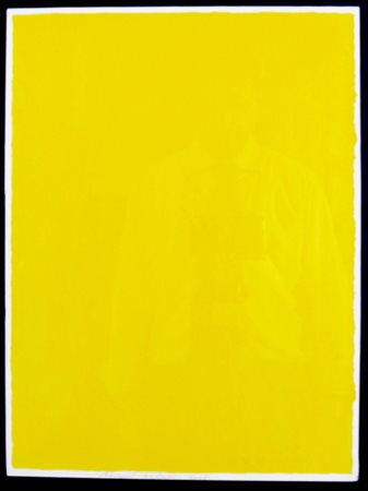 AUBERTIN BERNARD (Fontenay aux Roses 1934) "Monocromo giallo" 2008 Acrilico...