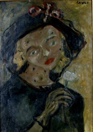 GAULI PIERO (Milano 1916) "Figura" olio su tavola cm. H: 50.00 L: 35.00 Firma...