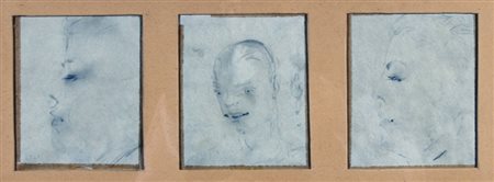 DE PISIS FILIPPO (Ferrara 1896 - Milano 1956) "Volti" Acquerelli su carta cm....