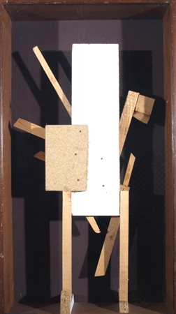 BAJ ENRICO (Milano 1924 - Varese 2003) "Nessuno" 1987/1988 Scultura in legno...