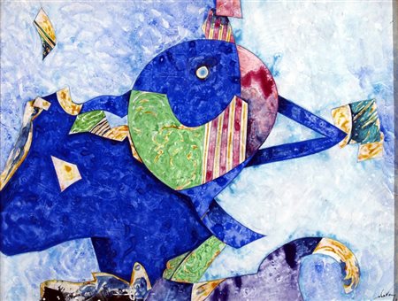 DOVA GIANNI (Roma 1925 - Pisa 1991) "Senza titolo" Tempera su carta intelata...