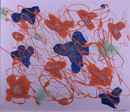 TURCATO GIULIO (Mantova 1912 - Roma 1995) "Orme" 1971 Olio e tecnica mista su...