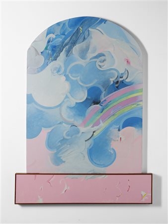 BUSCIONI UMBERTO (n. 1931) - DEPOSIZIONE CON ARCOBALENO,1982.