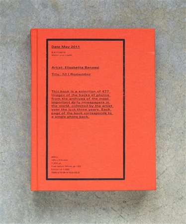 ELISABETTA BENASSI(1966)All I Remember2011Catalogo monografico illustrato22,5...
