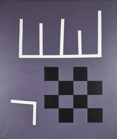 Jean Leppien JL, 1986 olio su tela, cm 100x81 sul retro: firma, data, titolo...