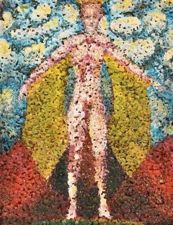 Bruno Ceccobelli IL SIGNORE DELLE NUVOLE olio su polistirolo applicato su...