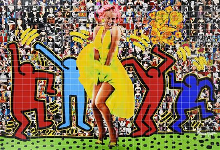 Maria Murgia MARILYN NELL'ATELIER HARING stampa digitale Fine art a pigmenti...