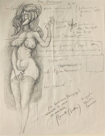 GUTTUSO Renato (Bagheria 1912 - Roma 1987) Senza titolo matita su carta cm....