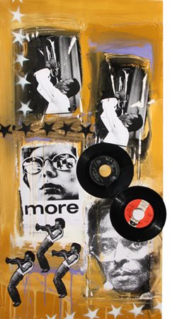 MODIN Mauro (Venezia, 1963) Senza titolo dischi e tecnica mista su tela cm....