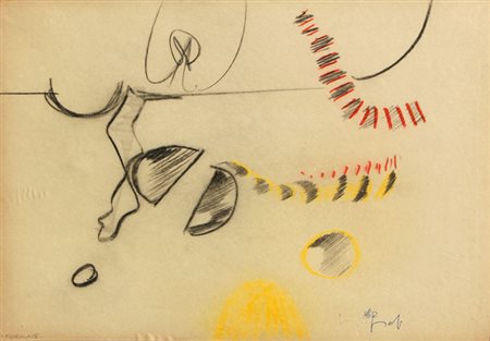 DANGELO Sergio (Milano 1932) Fire place, 1962 tecnica mista su carta cm. 35 x...