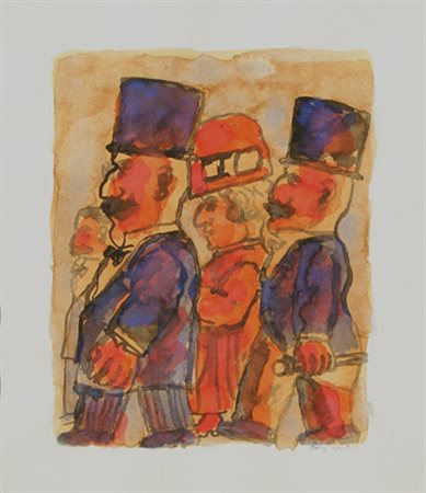 BORGHESE Franz (Roma 1941 - Roma 2005) Senza titolo, 1986 gouache su carta...