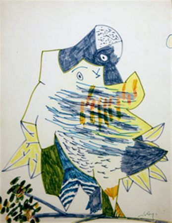 DOVA Gianni (Roma 1925 - Pisa 1991) Senza titolo pennarello su carta intelata...