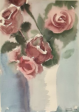 Uberto Bonetti, 'Vaso di fiori', Anno 1974