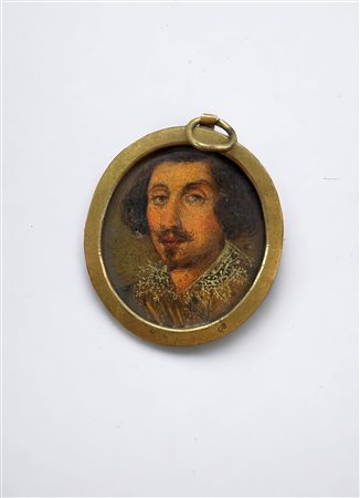  
Ritratto di Nobiluomo Scuola romana, primo quarto XVII secolo
olio su rame 4,2 x 3,8cm