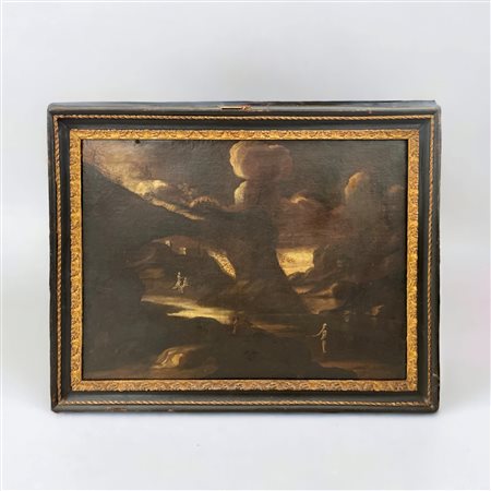  
Paesaggio con personaggi  Scuola meridionale, inizio XVII secolo
olio su tela 74 x 99cm