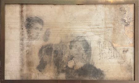 Giorgio Szoldaticz (1873 - 1955) 
Studio di volti femminili 
grafite su marmo 52 x 85cm