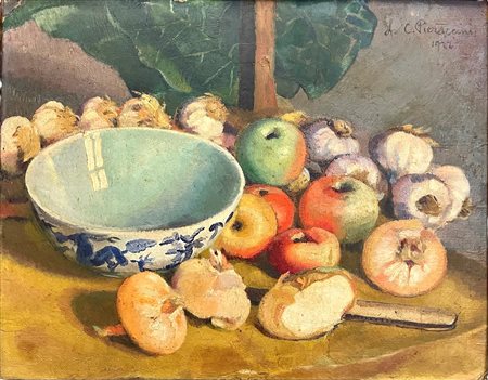 Leonetta Cecchi Pieraccini (1882 - 1977) 
Natura morta con ciotola 1922
olio su cartone 32 x 40 cm