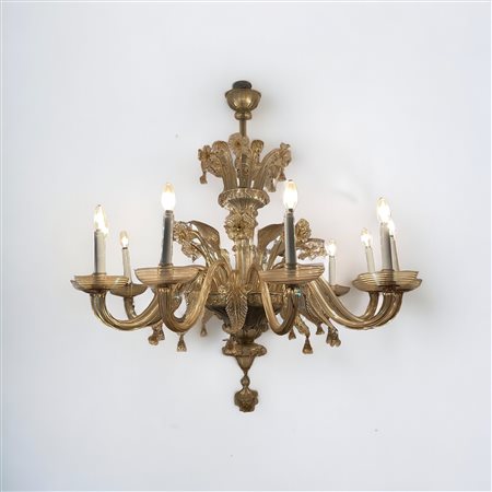  
Lampadario in vetro di Murano Manifattura italiana XX sec.
 