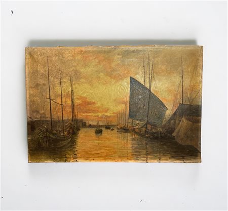  
Porto fine XIX secolo
olio su tela 38,5 x 58 cm