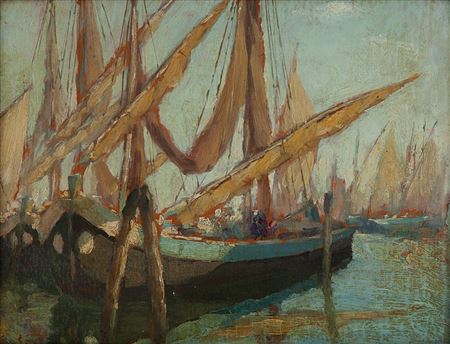 Luigi Pagan  Chioggia 1907-1990 Nel porto 