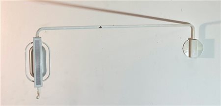 Lampada da soffitto alogena in metallo verniciato bianco. Italia, secolo XX. (l