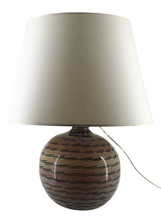 Manifattura di Murano Lampada globulare in vetro soffiato a canne ritorte nei to