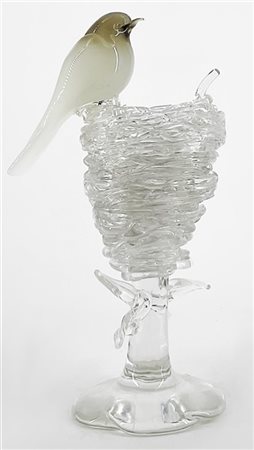 Manifattura di Murano Scultura in vetro soffiato incolore e opalescente raffigur