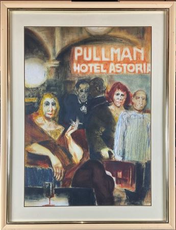 Remo Squillantini "Pullman Hotel Astoria" 
litografia a colori - prova d'artista