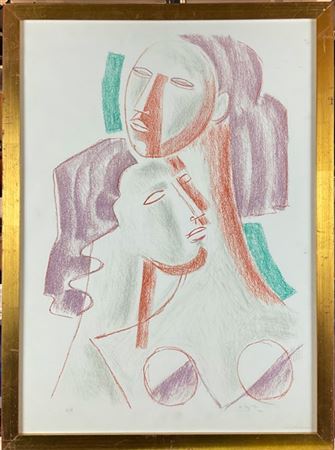 Mario Tozzi "Due figure" 1977
litografia a colori
cm 69x49
firmata e numerata 63
