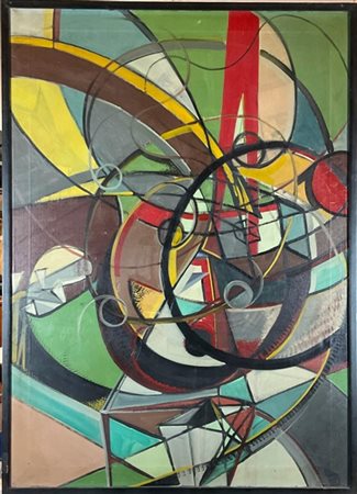 Firma indecifrata "Senza titolo" 1951, olio su tela
cm 104x79
firmato e datato