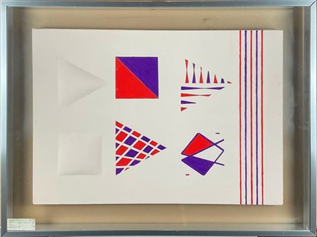 ARNALDO ESPOSTO "Rilievi e segni grafici n. 124" 1974
olio e tecnica mista su te