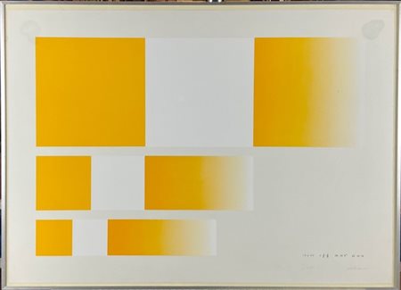 GETULIO ALVIANI "-1=+1" 
serigrafia a colori
cm 50x69,5
firmata e numerata I/XXX