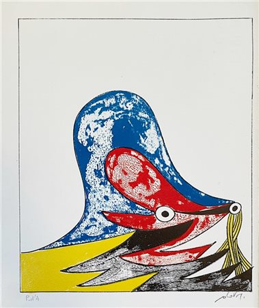 Gianni Dova "Senza titolo" 
litografia - prova d'artista
cm 31x26
firmata in bas