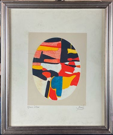 ROLAND BIERGE "Senza titolo" 
litografia a colori - prova d'artista
cm 42,5x35,5