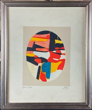ROLAND BIERGE "Senza titolo" 
litografia a colori - prova d'artista
cm 42,5x35,5