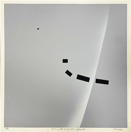 STELIO SOLE "Elementi magnetici spaziali" 1973
serigrafia a colori
cm 50,5x50,5