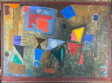 Remo Farruggio "Il circo" 
tecnica mista su carta
cm 72x98
firmato in basso a de