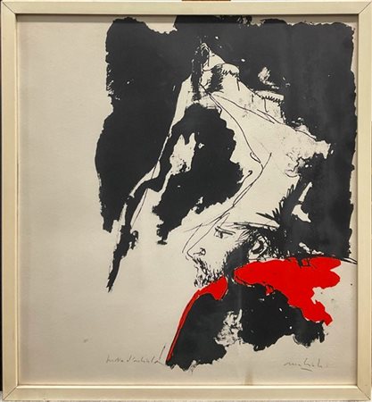 Carlo Mattioli "Senza titolo" 
litografia a colori - prova d'artista
cm 43x39
fi