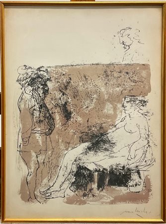 Carlo Mattioli "Senza titolo" 
litografia a colori
cm 52x38
firmata in basso a d